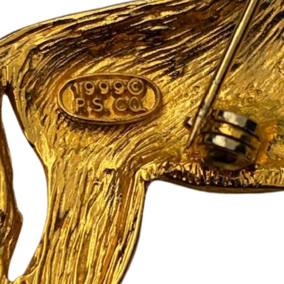 Vintage Tall Giraffe Crystal Pin Brooch - Picture 4 of 5